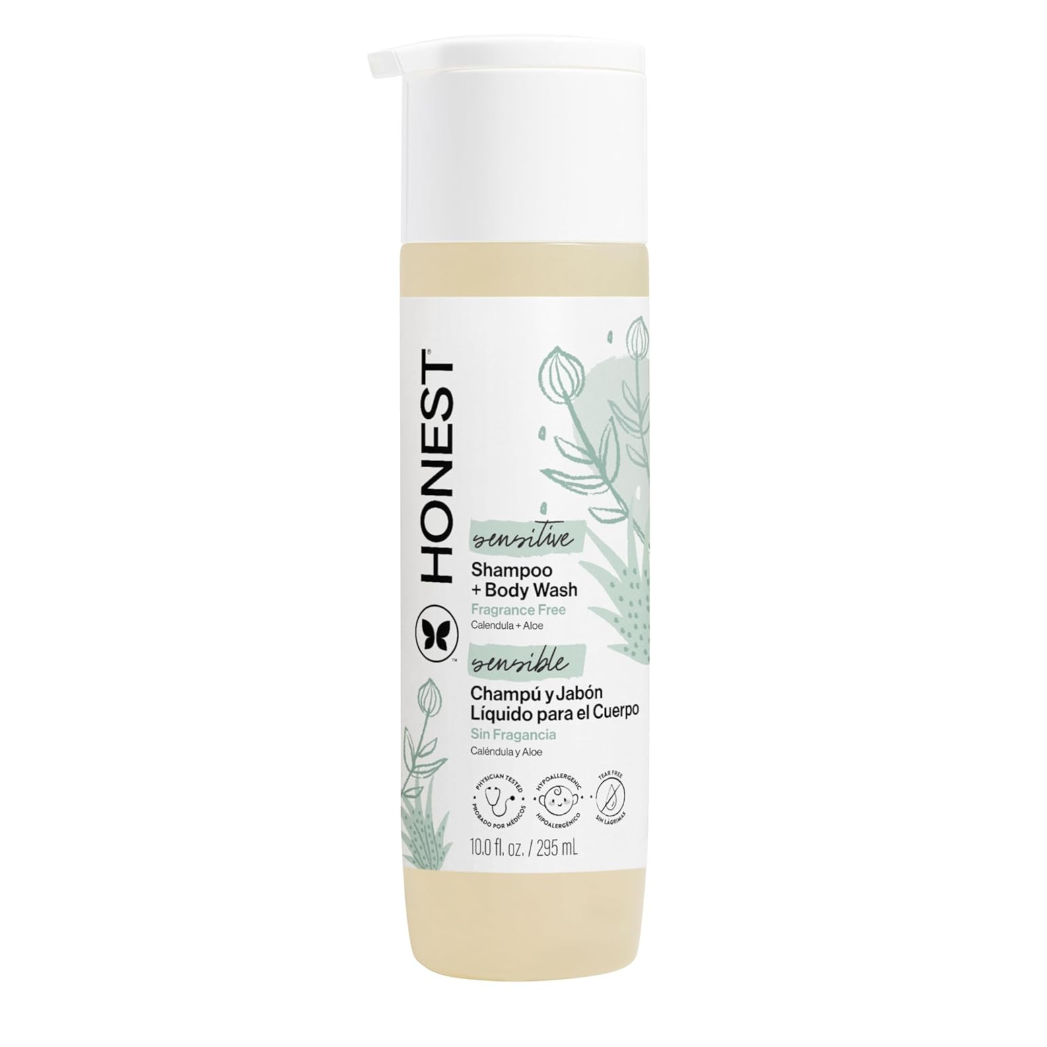 Botella de Shampoo y Jabón Corporal Honest Lavanda Dreamy 10 onzas sin lágrimas para bebé