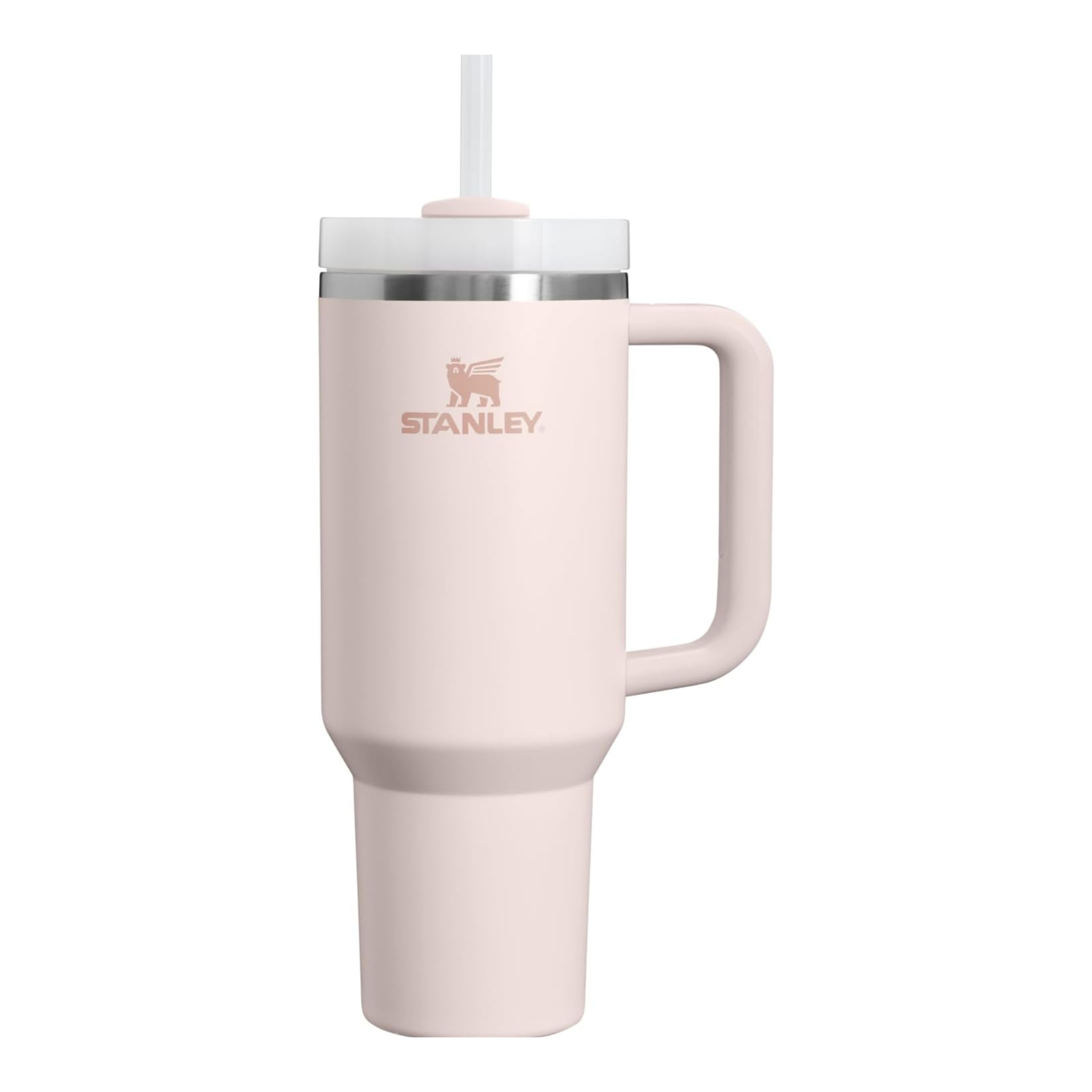 Botella de agua Stanley térmica de 40 oz color rosa con tapa y asa