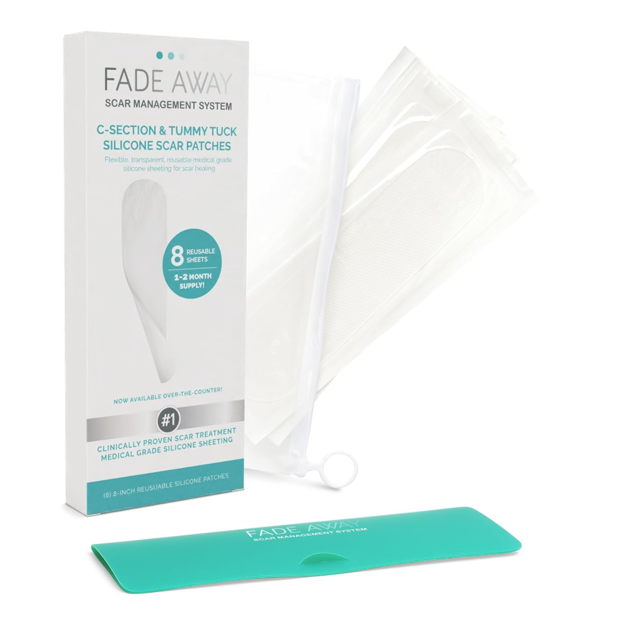 Láminas de silicona médica Fade Away para cuidado de cicatriz de cesárea