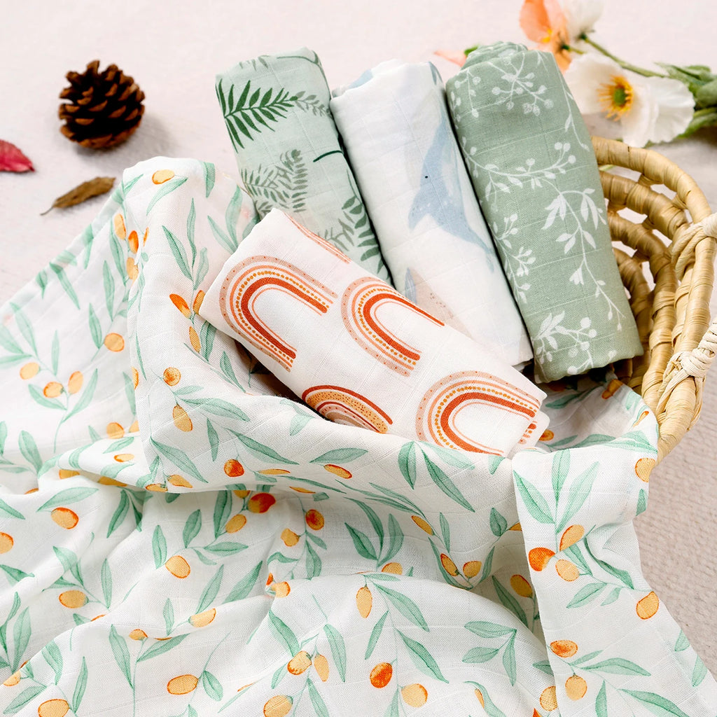 lumafe – Set de 5 Baberos de Muselina de Bambú y Algodón 