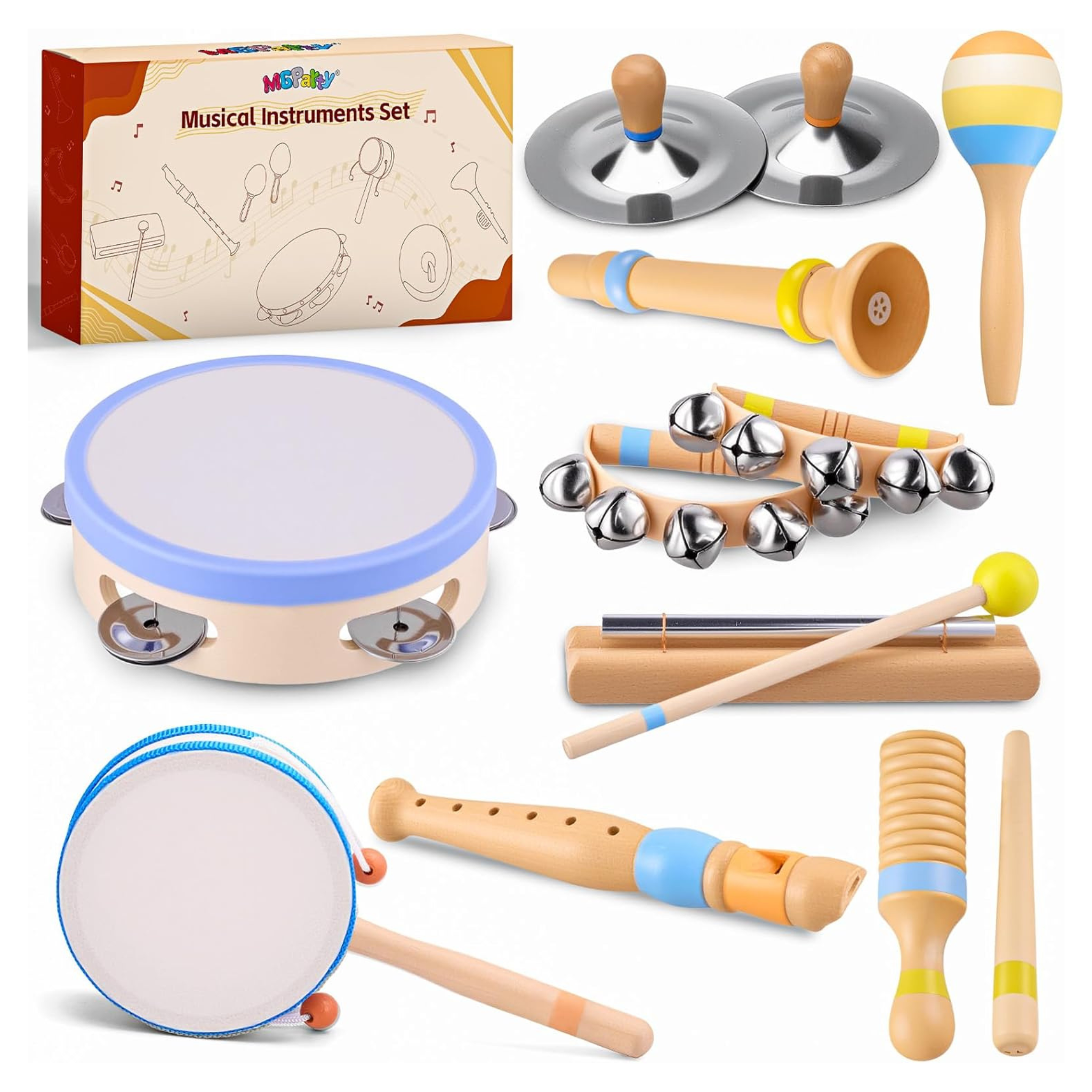 Kit musical Montessori de madera para niños 1-3 años con instrumentos educativos